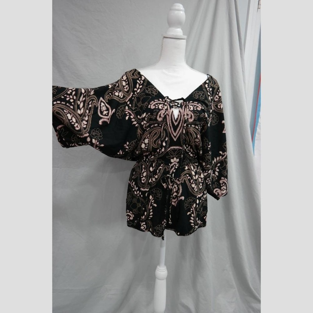 Angie Small Patterned Boho Romper - image 6